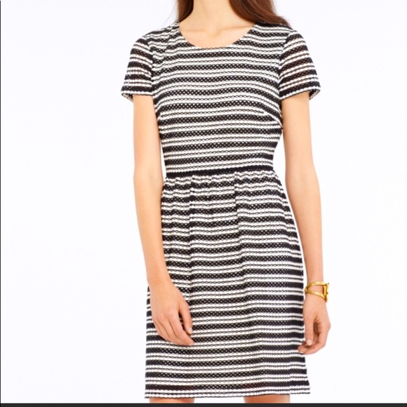 Ann Taylor Dresses & Skirts - Women’s Ann Taylor Black White Short Sleeve Eyelet Mini Dress 8 Petite